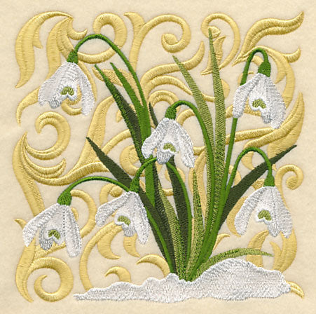 Blooming Snowdrops Square