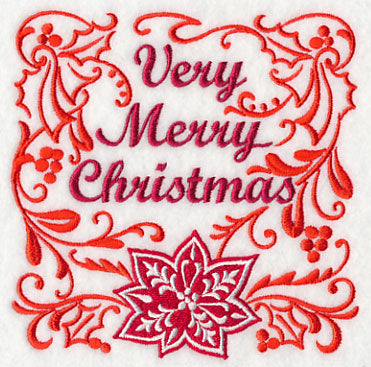 Very Merry Christmas and Poinsettia