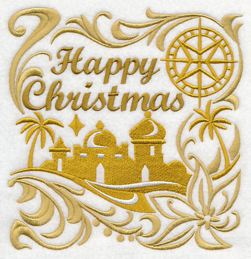 Happy Christmas with Bethlehem Silhouette