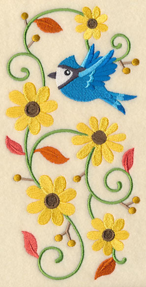 Bluejay and Black-Eyed Susans Spray