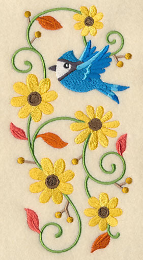 Bluejay and Black-Eyed Susans Spray