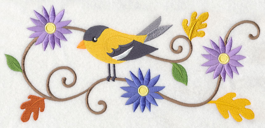 Goldfinch and Asters Border
