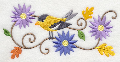 Goldfinch and Asters Border