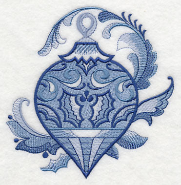 Delft Blue Holly Ornament