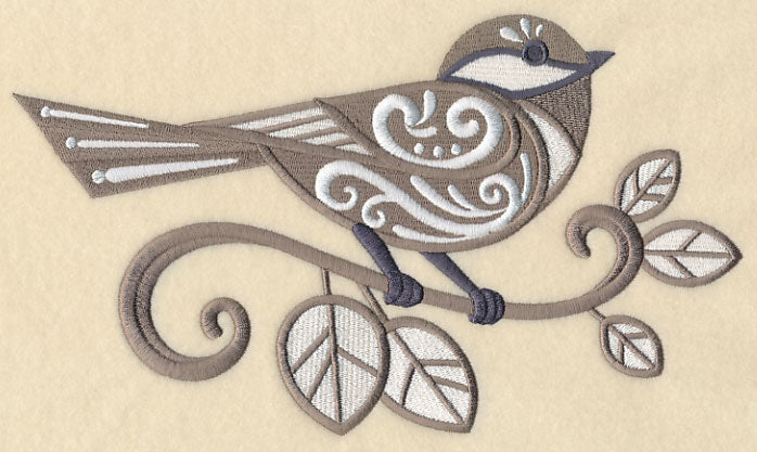 Chickadee with Flourish