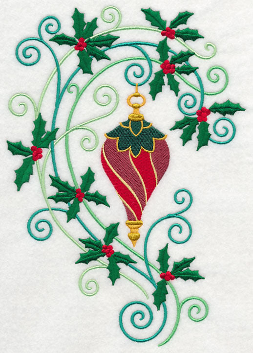 Ornament with Holly Flourish