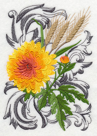 Autumn Flowers with Flourish