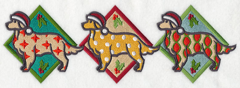 Patterned Retriever Triptych