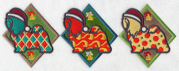 Patterned Shih Tzu Triptych