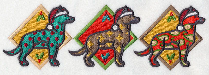 Patterned German Shepherd Triptych