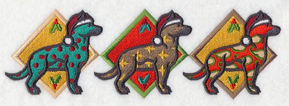 Patterned German Shepherd Triptych