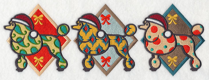 Patterned Poodle Triptych