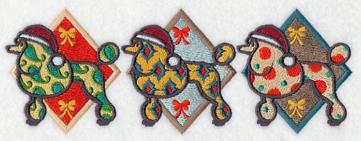 Patterned Poodle Triptych