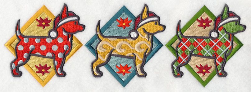 Patterned Chihuahua Triptych