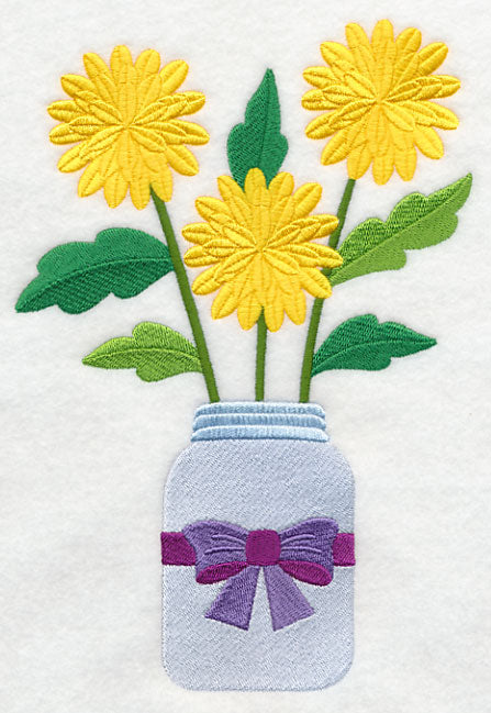 Primitive Chrysanthemum in Mason Jar