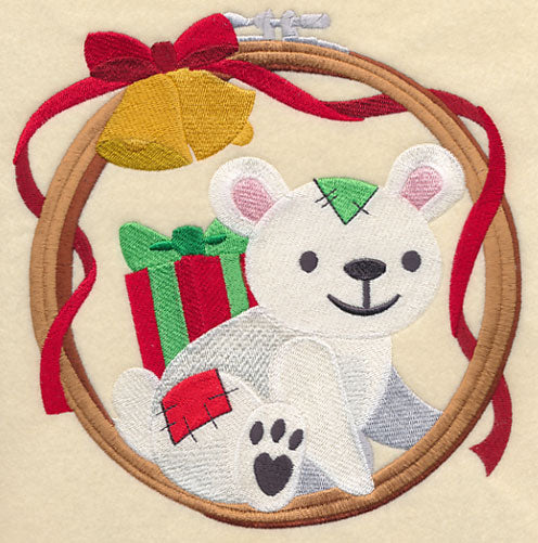 Hoop It Up Christmas Polar Bear