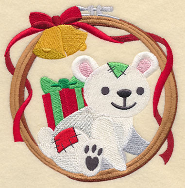 Hoop It Up Christmas Polar Bear