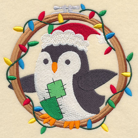 Hoop It Up Christmas Penguin