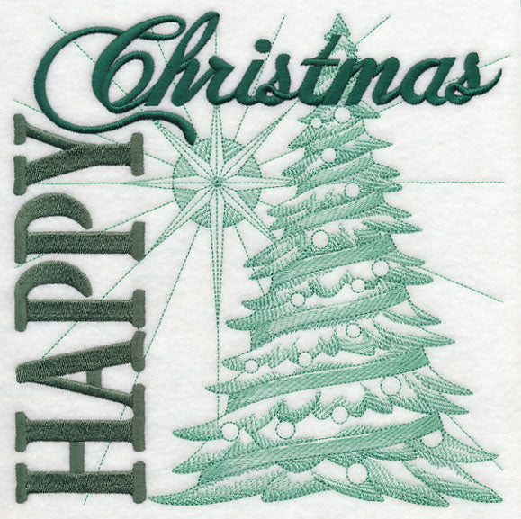 Happy Christmas Tree Square