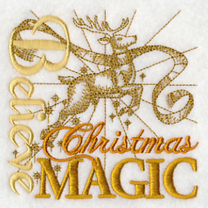 Believe Christmas Magic Reindeer Square