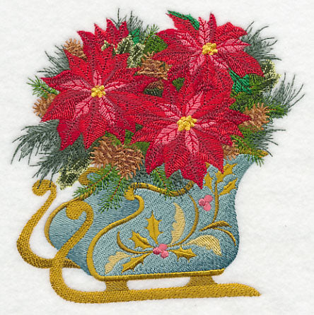 Bouquet Sleigh of Poinsettias