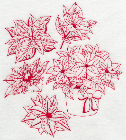 Poinsettia Medley (Redwork)