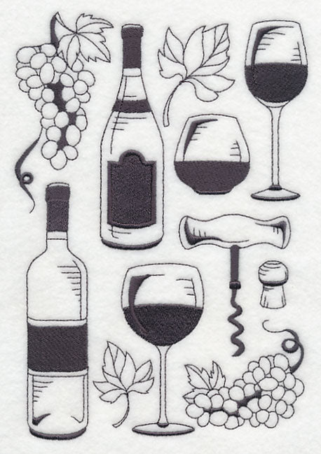 Grapes and Wine Collage
