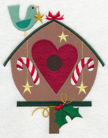 Cozy Christmas Birdhouse with Heart