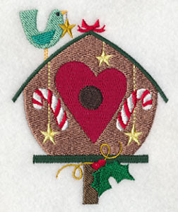 Cozy Christmas Birdhouse with Heart