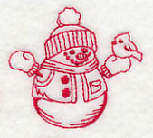 Best-Dressed Snowman 1 (Redwork)