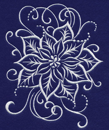 White Christmas Poinsettia Swirl