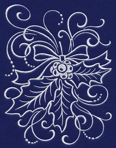 White Christmas Holly and Berries