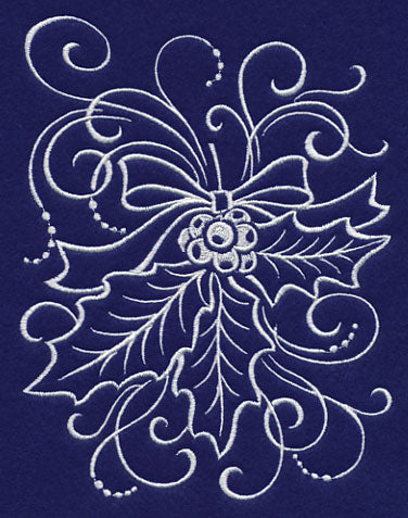 White Christmas Holly and Berries