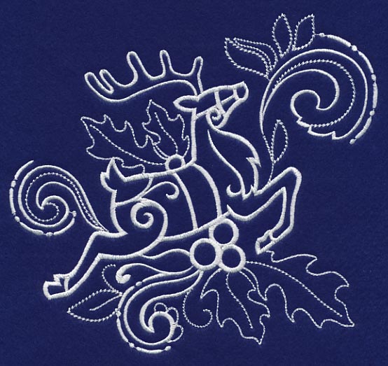 White Christmas Leaping Reindeer