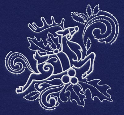 White Christmas Leaping Reindeer