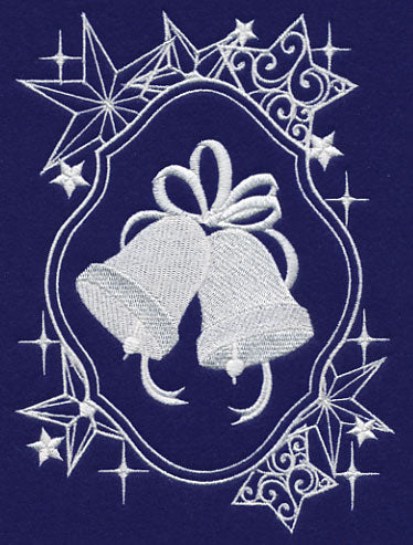 White Christmas Bells in Starry Frame