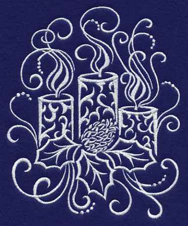 White Christmas Whimsical Candles