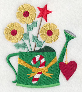 Cozy Christmas Watering Can with Heart