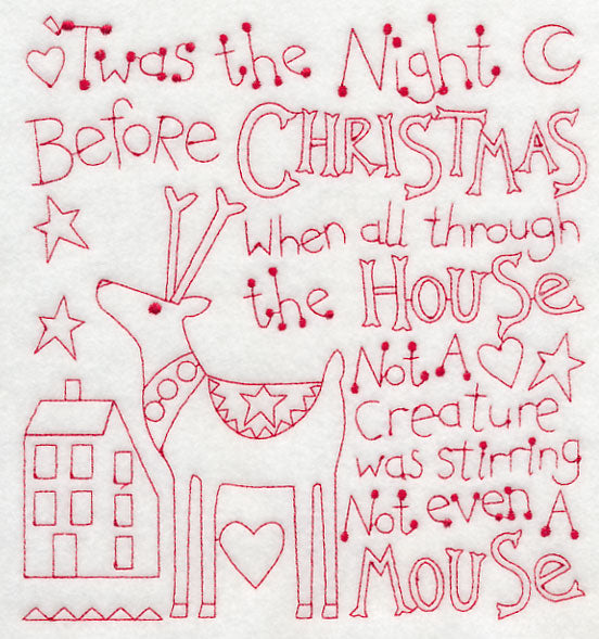 Twas the Night Before Christmas (Redwork)