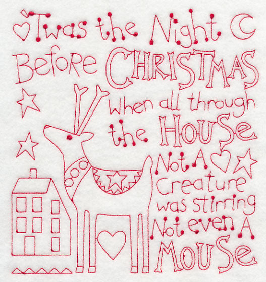 Twas the Night Before Christmas (Redwork)