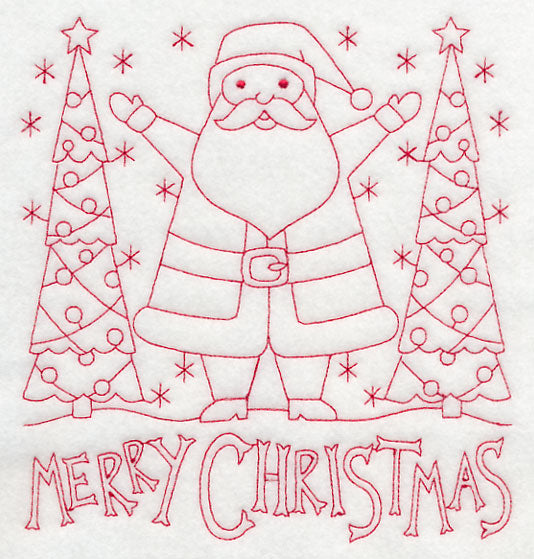Merry Christmas Santa (Redwork)