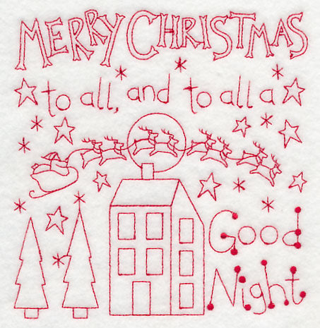 Merry Christmas to All (Redwork)