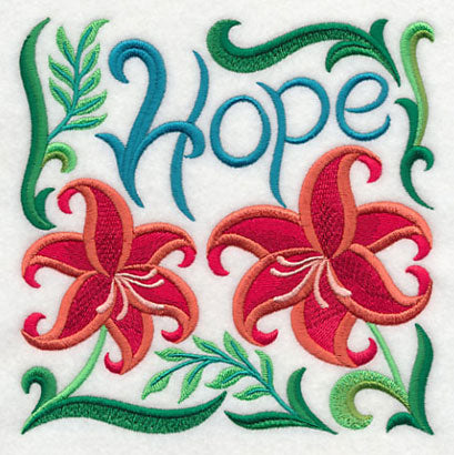 Art Nouveau Hope with Scarlet Lily