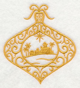 Filigree Ornament with Bethlehem Silhouette