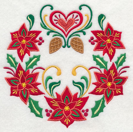 Wreathed in Christmas Poinsettias