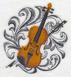 Violin with Baroque Background