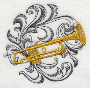 Trumpet with Baroque Background