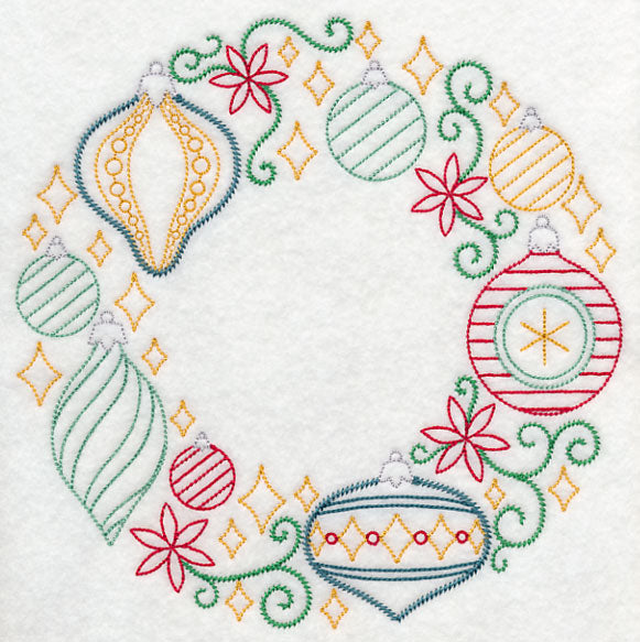 Merry and Bright Ornament Wreath (Vintage)