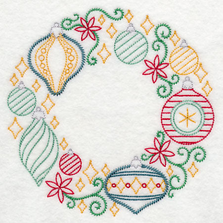 Merry and Bright Ornament Wreath (Vintage)