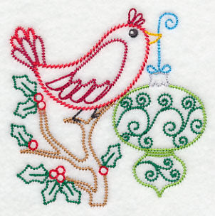 Christmas Whimsy Bird and Bulb 1 (Vintage)